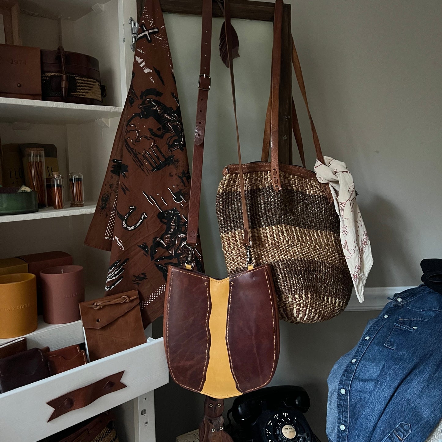 Moon River Leather Crossbody Bag