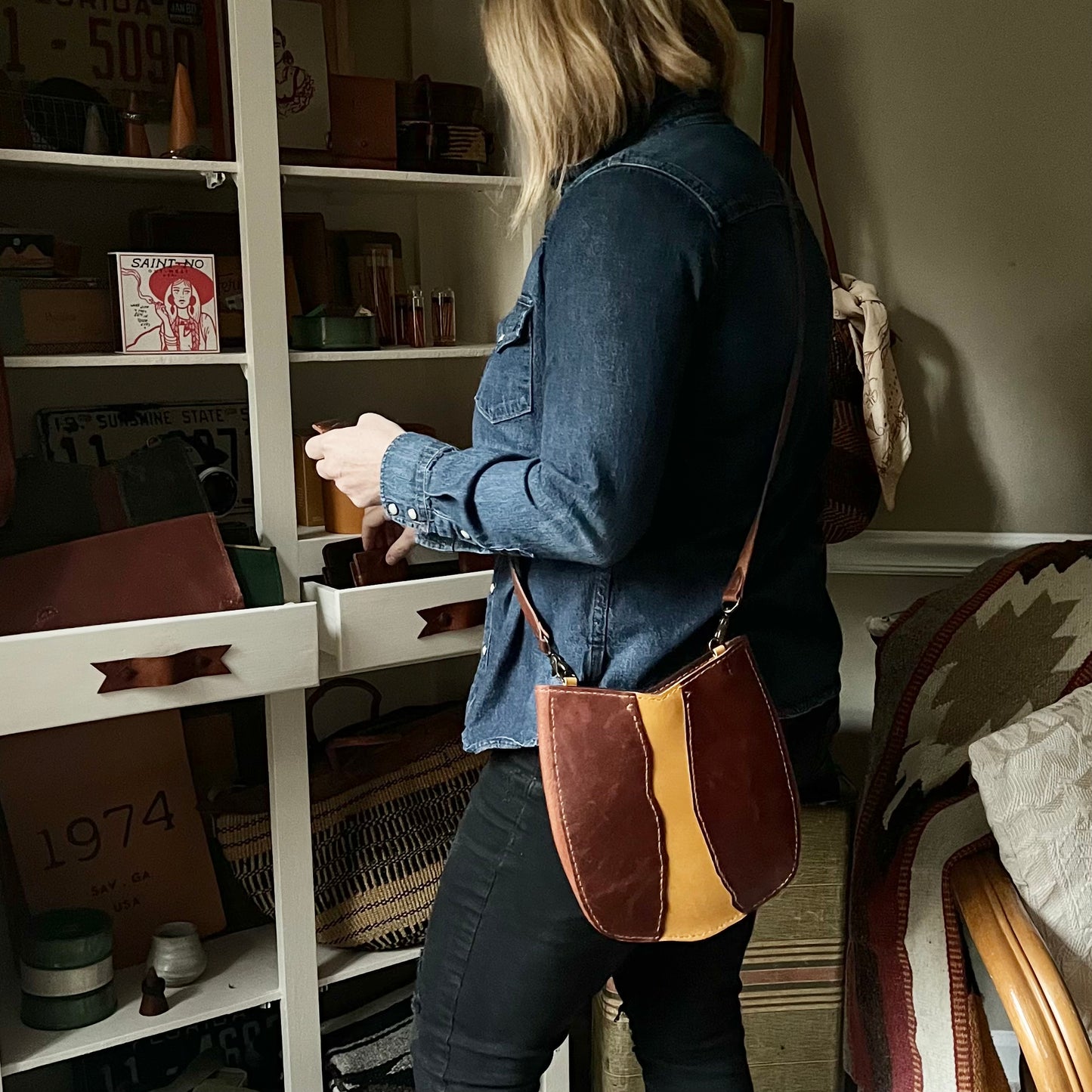 Moon River Leather Crossbody Bag