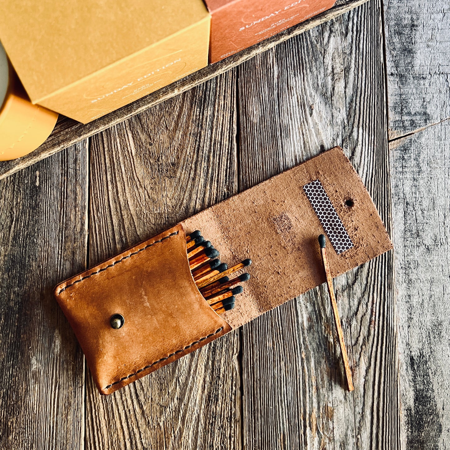 Sondera 1974 Leather Match Case