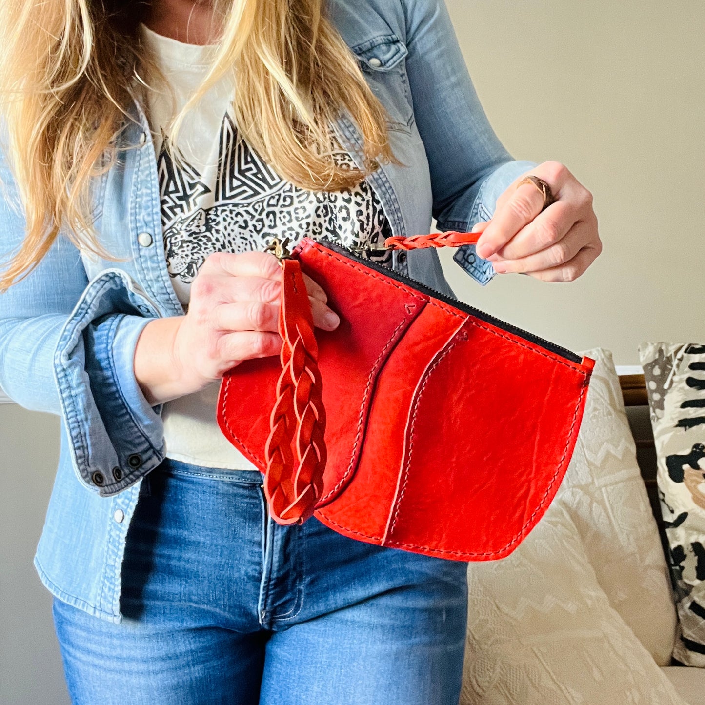 Broad River Leather Wristlet