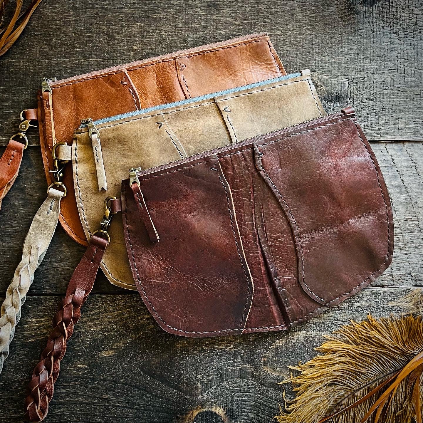 Broad River Leather Wristlet