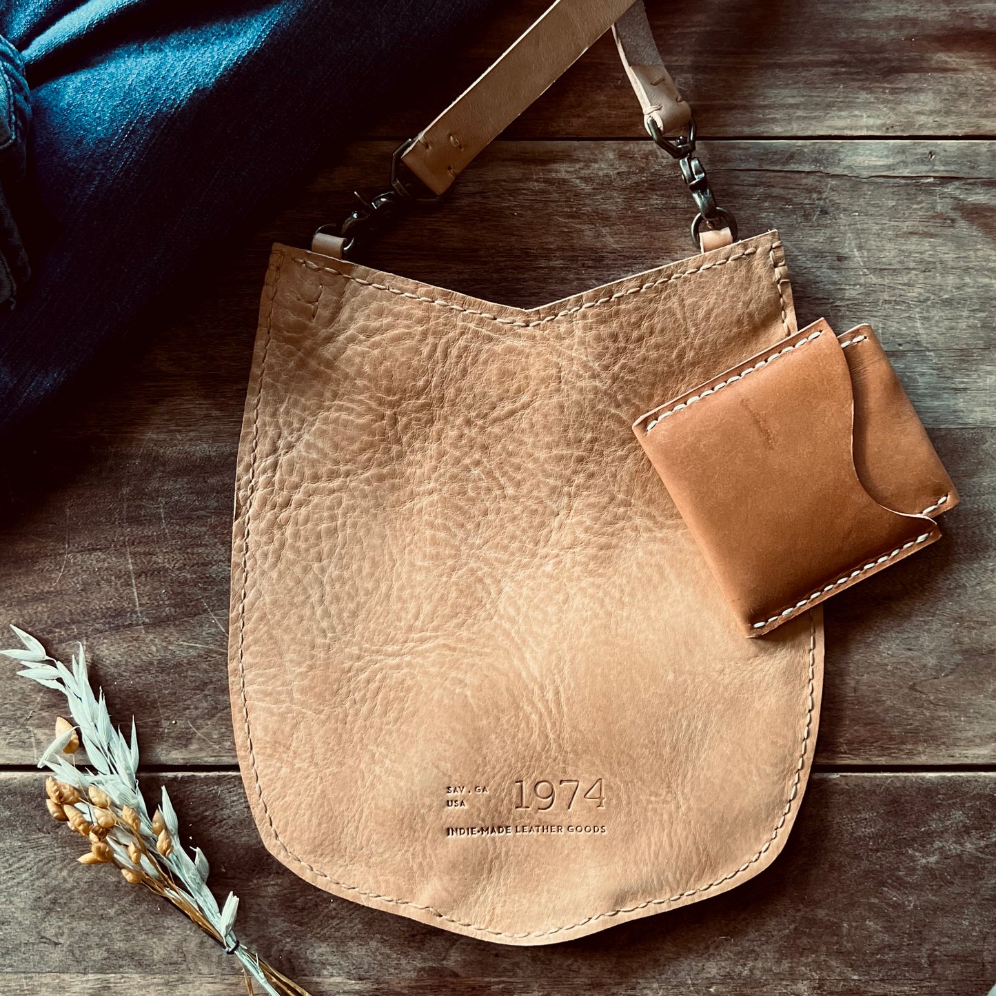 Moon River Leather Crossbody Bag