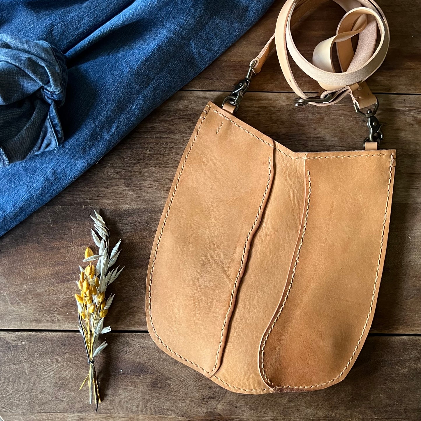 Moon River Leather Crossbody Bag