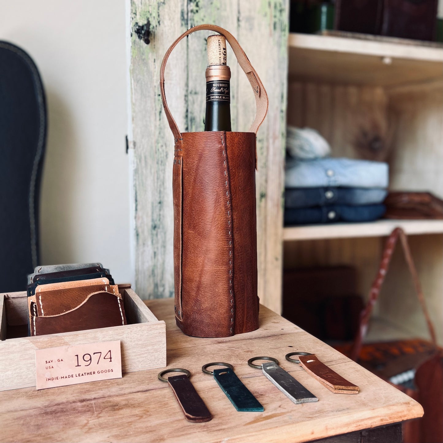 1974 Whiskey Leather Tote