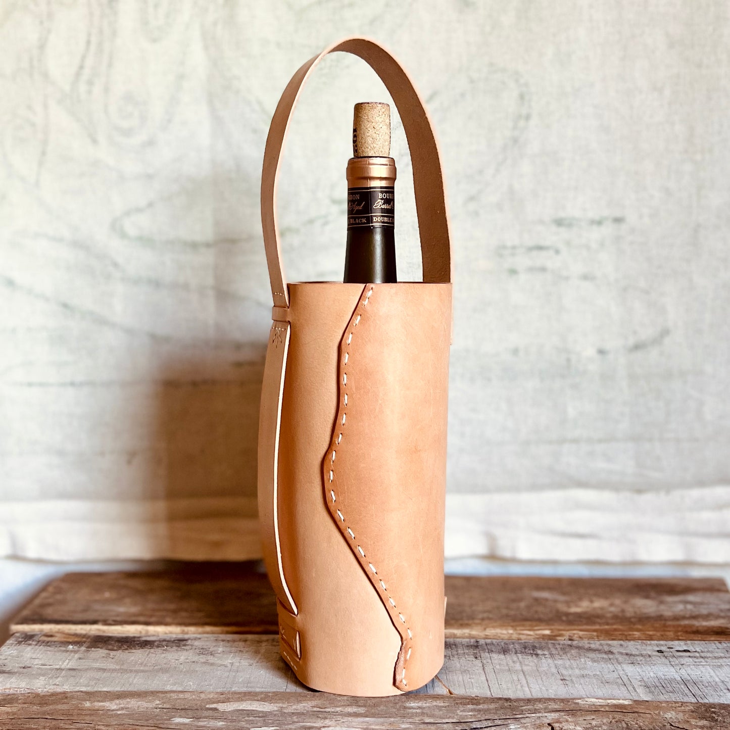 1974 Leather Whiskey & Wine Bottle Tote