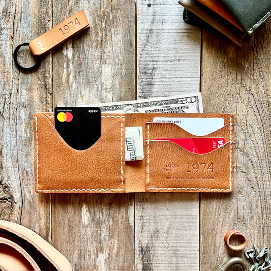 1974 Finnegan Leather Wallet in Sunwashed
