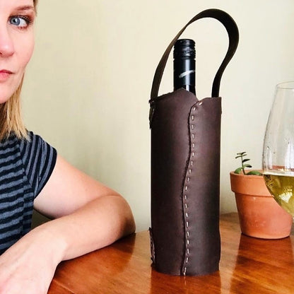 1974 Whiskey Leather Tote Detailing