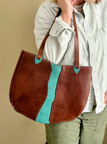 St. Johns River Leather Slim Tote