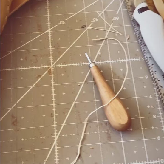 Video of some 1974 Leather Whiskey & WIne Totes being made