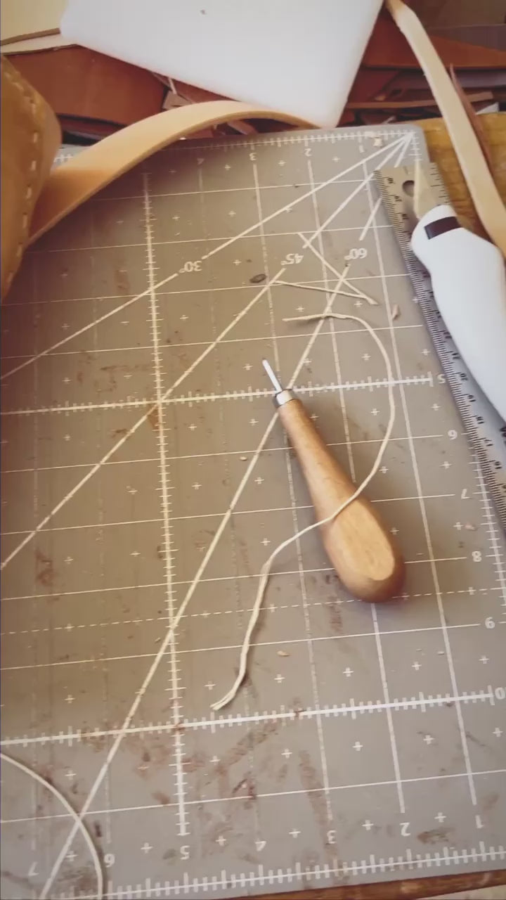 Video of some 1974 Leather Whiskey & WIne Totes being made