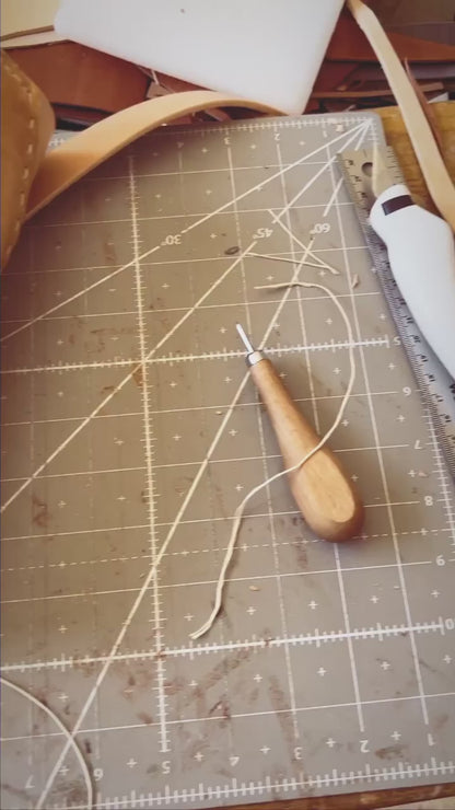 Video of some 1974 Leather Whiskey & WIne Totes being made