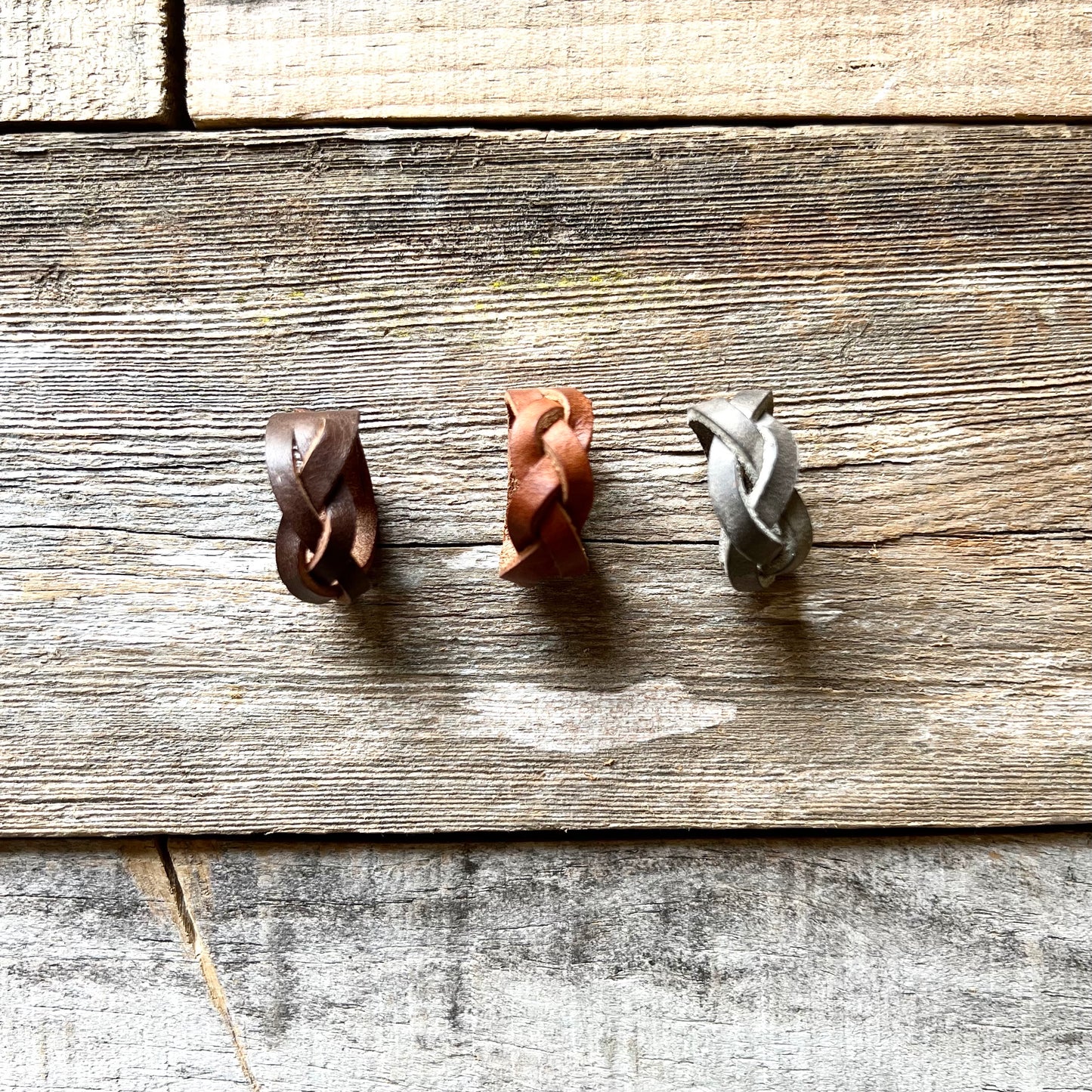 1974 Dakota Leather Braided Rings