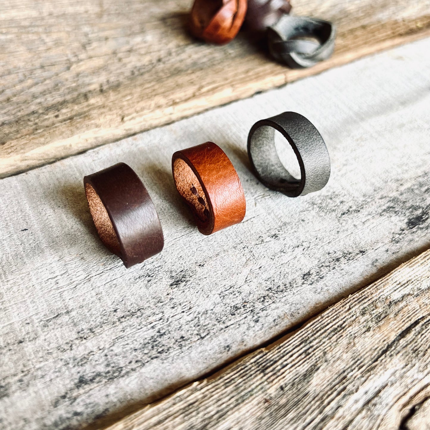 1974 Dakota Leather Band Rings