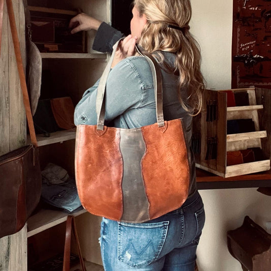 St. Johns River Leather Slim Tote